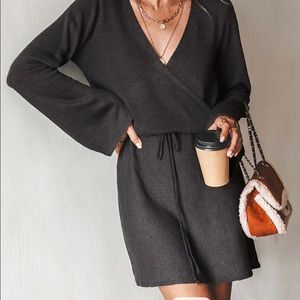 Gray sweater dress